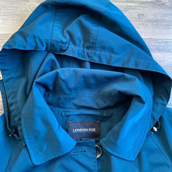 London Fog Women’s Removable Hooded Trench Rain Coat Size M - Picture 7 of 11